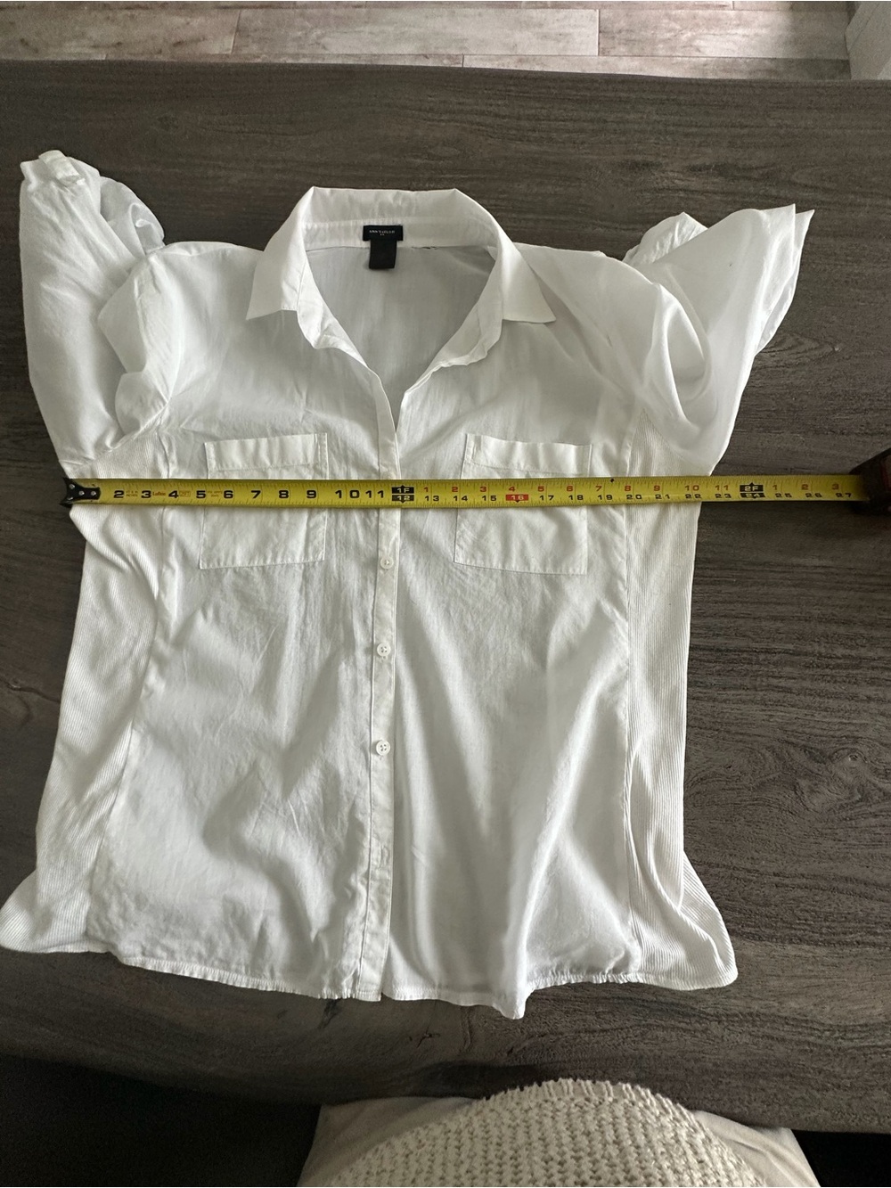 Ann Taylor White Button-Front Relaxed Shirt - Picture 7 of 8